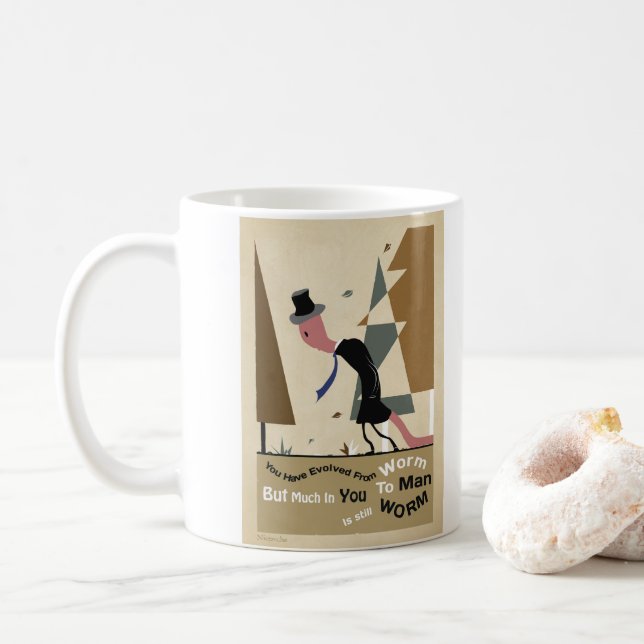 Friedrich Nietzsche philosophy Coffee Mug (With Donut)