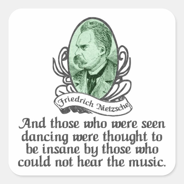 Friedrich Nietzsche Square Sticker (Front)