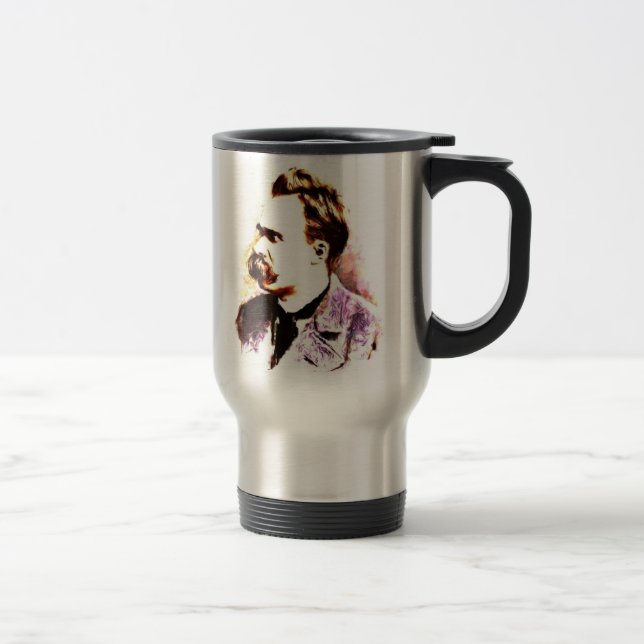 Friedrich Nietzsche Travel Mug (Right)