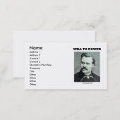 Friedrich Nietzsche Will To Power Business Card (Front/Back)