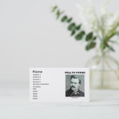 Friedrich Nietzsche Will To Power Business Card (Standing Front)