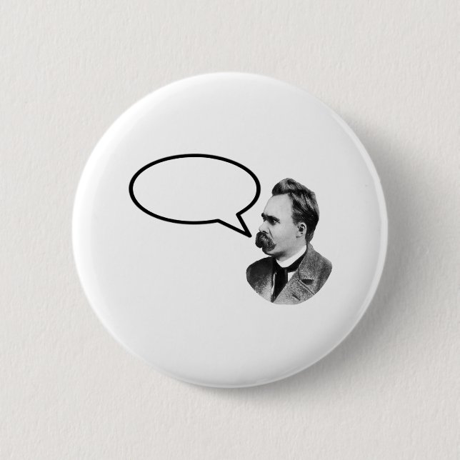 Friedrich Nietzsche Word Bubble Black jGibney Pinback Button (Front)