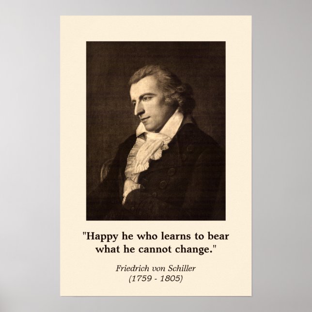 Friedrich Schiller -Quote on Happiness Poster (Front)