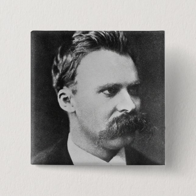Friedrich Wilhelm Nietzsche (1844-1900) 1873 (b/w Pinback Button (Front)