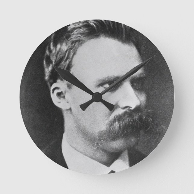 Friedrich Wilhelm Nietzsche (1844-1900) 1873 (b/w Round Clock (Front)