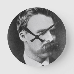Friedrich Wilhelm Nietzsche (1844-1900) 1873 (b/w Round Clock
