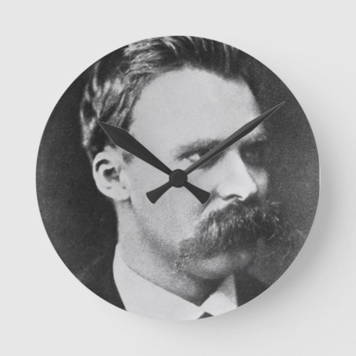 Friedrich Wilhelm Nietzsche 1844_1900 1873 bw Round Clock