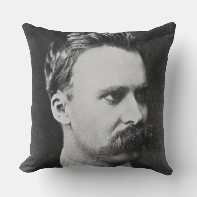 Friedrich Wilhelm Nietzsche (1844-1900) 1873 (b/w Throw Pillow (Front)