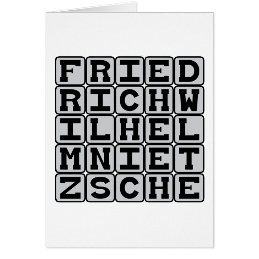Friedrich Wilhelm Nietzsche, Existentialist Cards (Front)