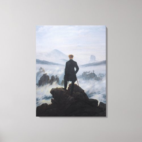 Friedrichs Wanderer above the sea of fog Canvas Print