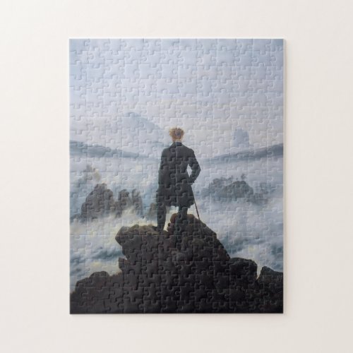Friedrichs Wanderer above the sea of fog Jigsaw Puzzle