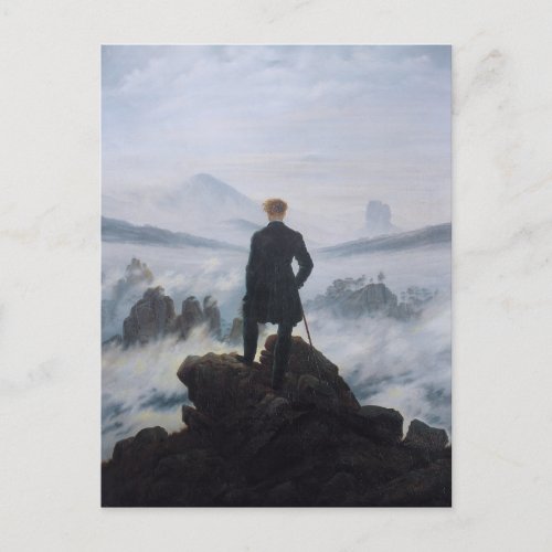 Friedrichs Wanderer above the sea of fog Postcard