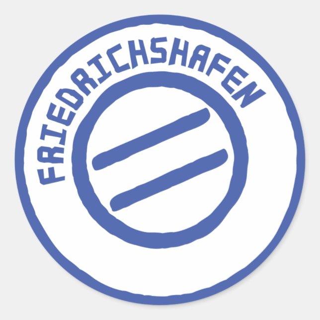 Friedrichshafen post stempel stamp classic round sticker (Front)
