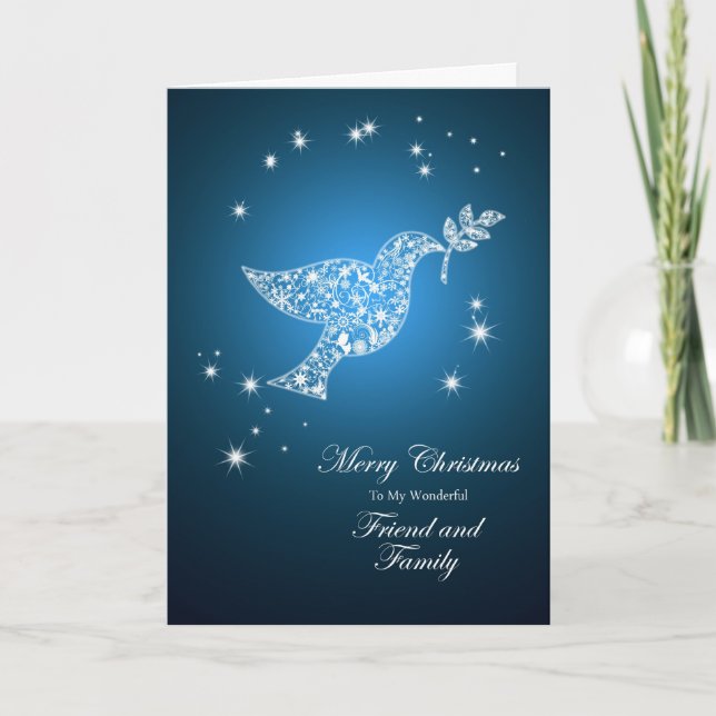 Friend and family, Dove of peace Christmas card (Front)