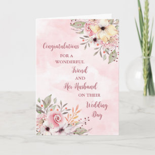 Friend and Her Husband Wedding Day Congratulations Card