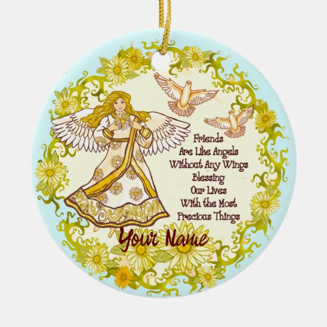Friend Angel Ceramic Ornament (Front)