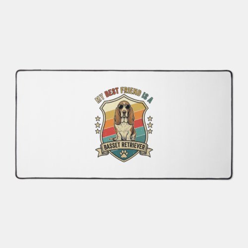 Friend Basset Retriever Dog Sunglasses Retro Shiel Desk Mat