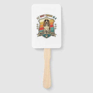 Friend Basset Retriever Dog Sunglasses Retro Shiel Hand Fan