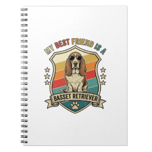 Friend Basset Retriever Dog Sunglasses Retro Shiel Notebook
