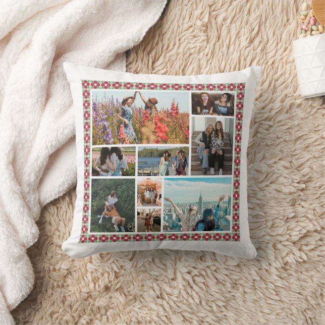 Friend-Bestie Custom Photo Birthday Holiday Gift Throw Pillow (Blanket)