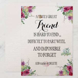 Friend Bestie Thank you Appreciation Gift Card