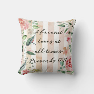 Friend Bible Verse Decorative Throw Pillow 