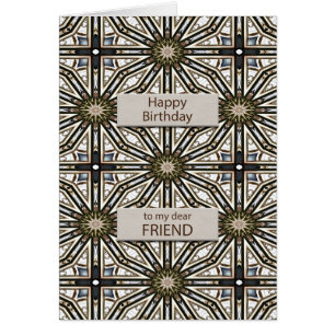 Friend Birthday Abstract Mandala Design Cards