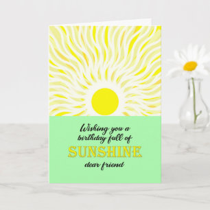 Friend Birthday Bright Sunshine Card