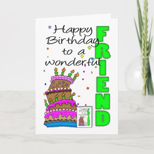Friend Birthday Card Crazy Cake Cake Birthday Ca Card