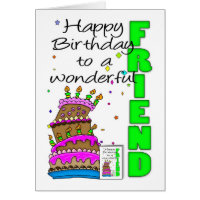 Friend Birthday Card, Crazy Cake, Cake Birthday Ca Card