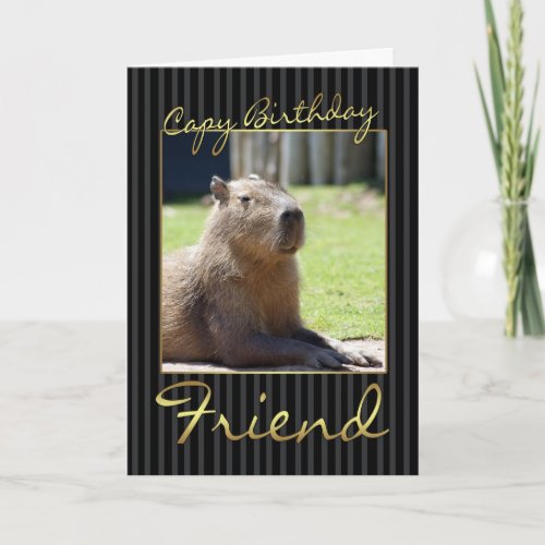 Friend Birthday Card With Capybara