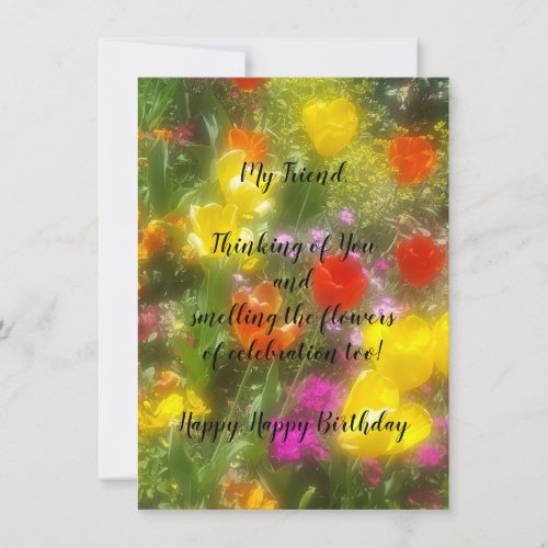 Friend Birthday Flat Greeting Card