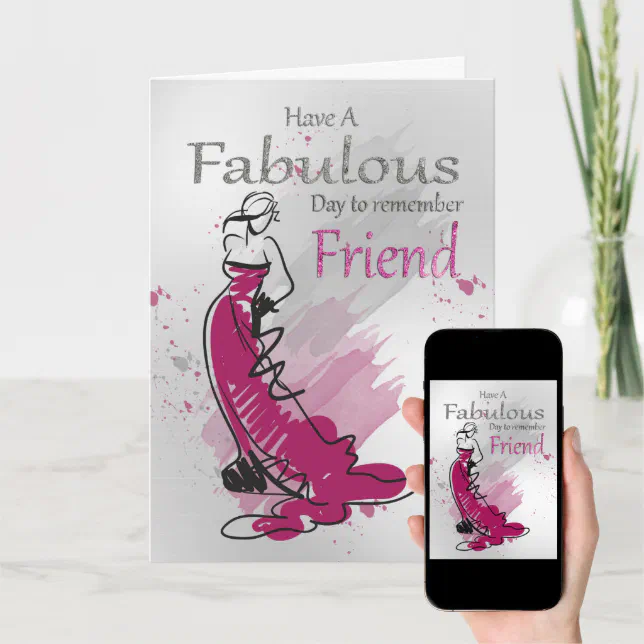 Friend, Birthday Greeting With Female, Card | Zazzle