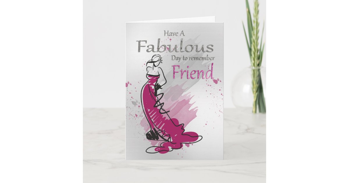 Friend, Birthday Greeting With Female, Card | Zazzle.com
