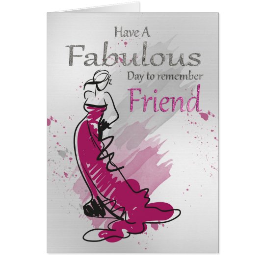 Friend, Birthday Greeting With Female, Card | Zazzle