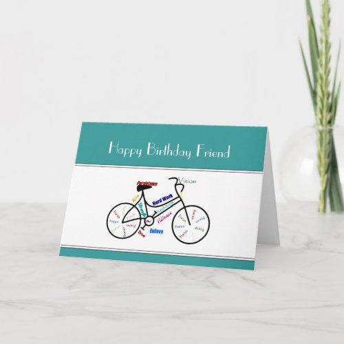 Friend Birthday Motivational Bike Bicycle Cycling Card