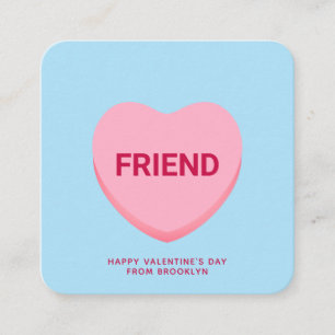 Friend blue conversation heart Valentine's card