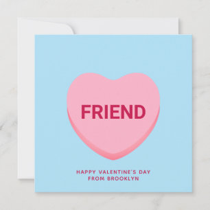 Friend blue conversation heart Valentine's Day Card
