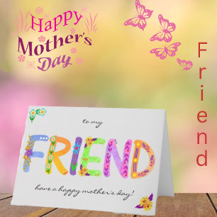 FRIEND Bold Floral Bohemian Mother’s Day Card