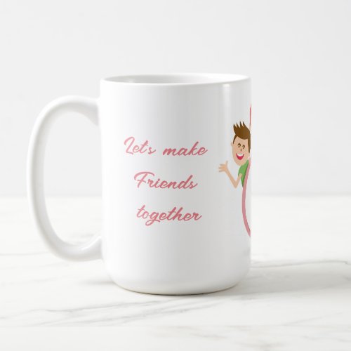 Friend Boy Girl Clipart Design Mug