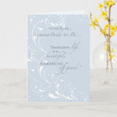 Friend Bridal Shower Congratulations Light Blue Sw Card (Yellow Flower)