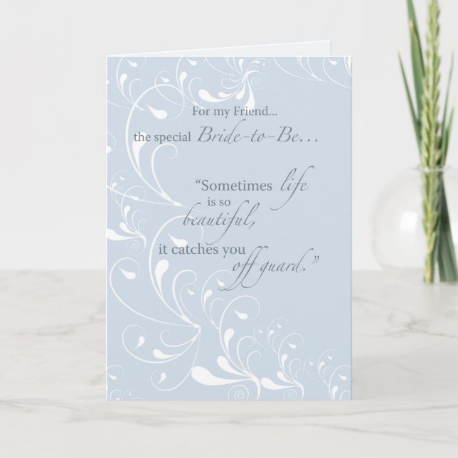 Friend Bridal Shower Congratulations Light Blue Sw Card (Front)