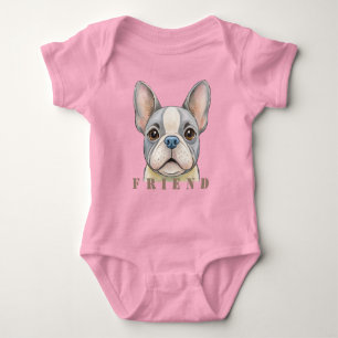 Friend Bulldog Baby Bodysuit