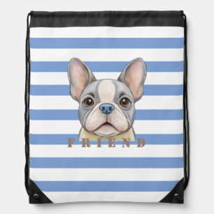 Friend Bulldog Drawstring Bag