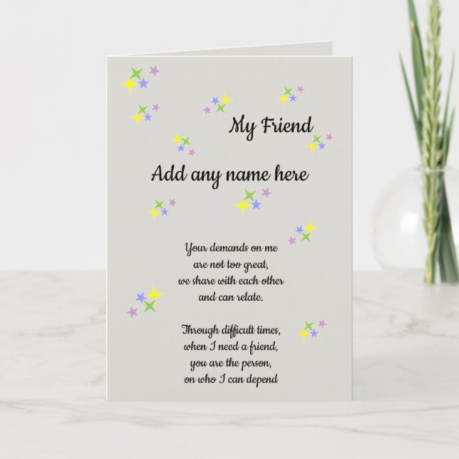 FRIEND CARD (Front)