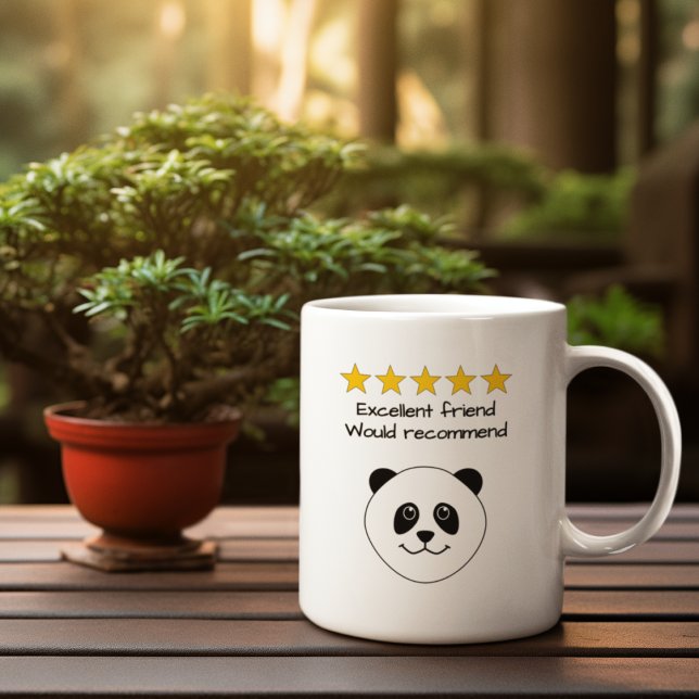 Friend custom text panda face coffee mug (Creator Uploaded)