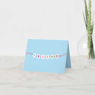Friend cute friendship bracelet blue Valentine's Card