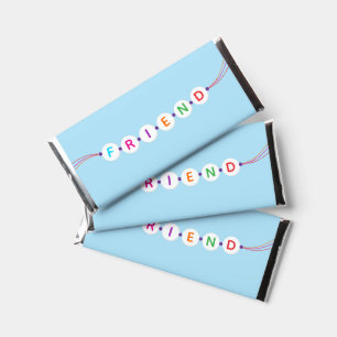 Friend cute friendship bracelet blue Valentine's Hershey Bar Favors