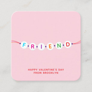 Friend cute friendship bracelet pink Valentine's Enclosure Card