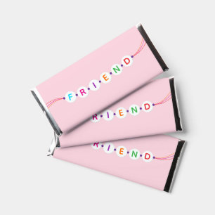 Friend cute friendship bracelet pink Valentine's Hershey Bar Favors